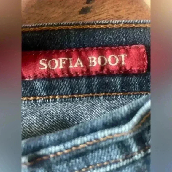 Lucky Brand Sofia Boot Sz 10/30 Regular Blue Denim Low Rise Shorts 8" Hem Deco - Picture 11 of 12